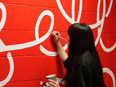 'Never Settle' Mural design hustle lettering mural typography vector