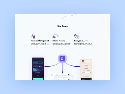 Use Cases Page for Rightfoot api conversions debt fintech flat landing page marketing mockup modern saas startup tech use cases