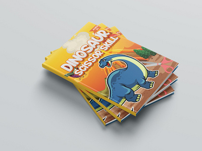 Dinosaur Scissor Skill Activity Book design illustration kdp cover