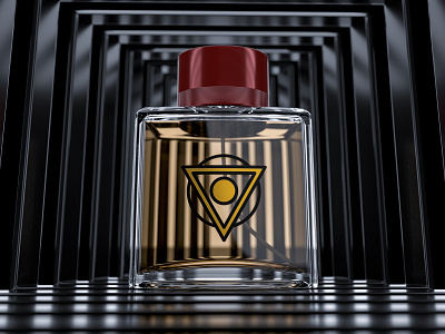 Men's perfume 3d 3d visualization blender blender3d dark design gold object object 3d perfume visual design visualization yellow