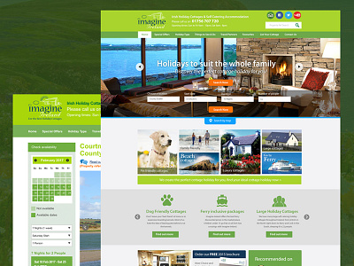 Irish Holiday Cottage Website holidays travel website ui ux web design web page website