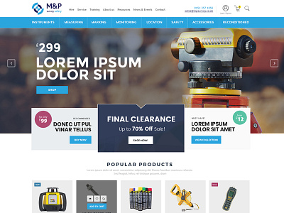 Web concept for M&P clean ecommerce te ui ux web design website white