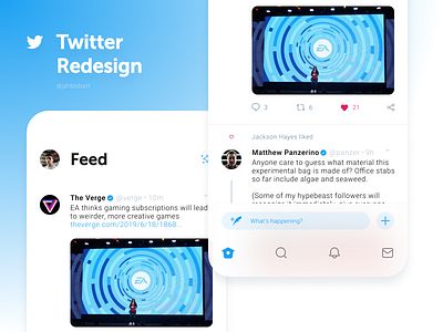 Twitter Redesign app branding concept design minimal redesign redesigned social social app twitter feed ui ux