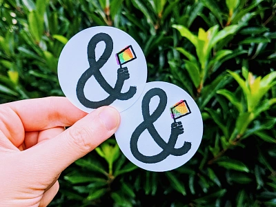 Inclusion And You | Hand Printed Pride Stickers ampersand design handmade illustration inclusivity lgbtqia pride print printmaking screen print screenprint silkscreen stickers