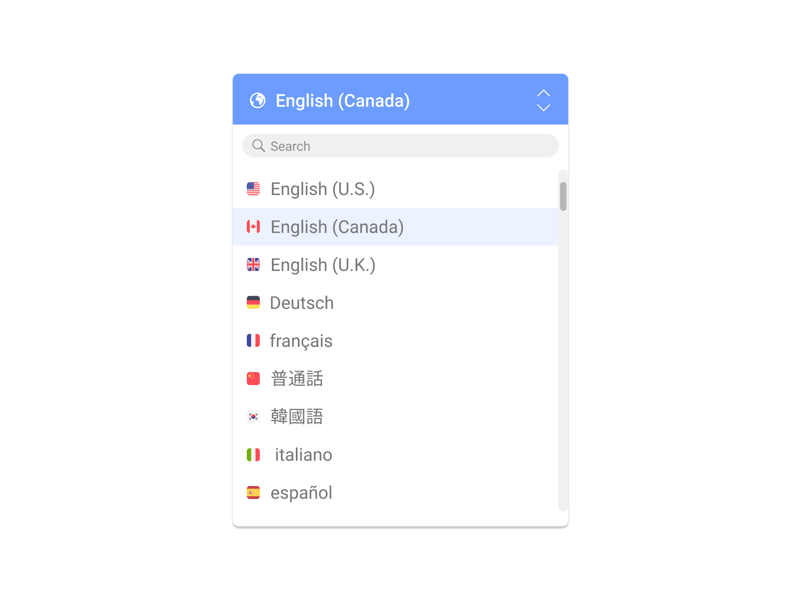 Language Dropdown by Yijian (Harry) Wang on Dribbble