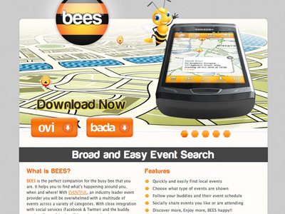 BEES Website Launch application bees css design grey html layout orange website yellow