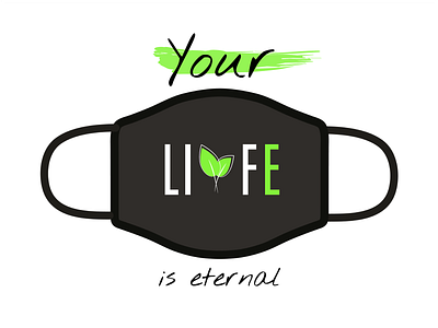 Design For Good Face Mask (Life) challenge design dribbble green illustration illustrator leaf leafs logo mask new