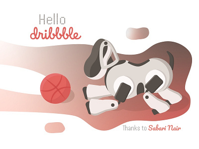 Hello Drebbble debut dog dribbble dribbble ball first shot hello hello dribbble invite robot