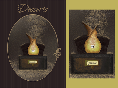 Pear / dessert cover cover design desert design art illustration illustrator menu menu card pear vector