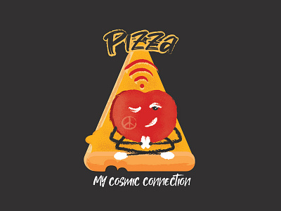 Pizza style advert art black branding cover design design food illustration illustrator pizza pizza logo tomato vector yellow