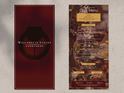 A vineyard menu design.