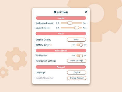 #DailyUI: Settings design ui