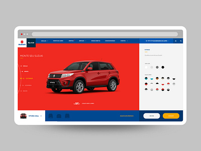Suzuki Institucional car colors custom design flat graphic icon interface ui ux vector web