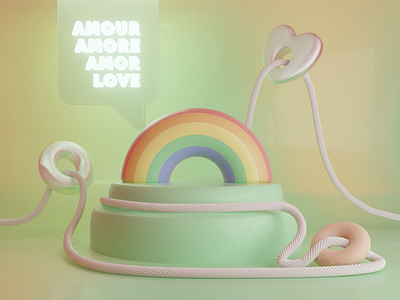 Love Is Love 3d art amor amore amour blender3d character design gay gaypride graphic design illustration lgbt love rainbow render san valentin valentine day
