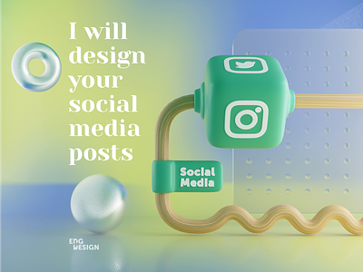 Social Media 3d art blender3d branding concept design graphic design instagram social media twitter