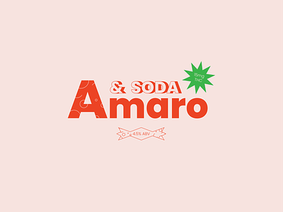 Amaro & Soda WIP Label branding cannabis cocktail flatdesign graphic design illustrator label soda thc vector