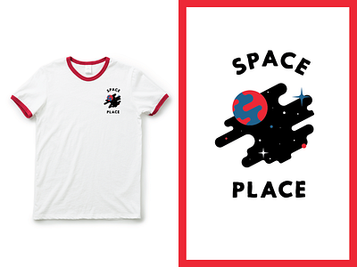 Space Place Shirt clothing design flat illustration illustrator space t shirt