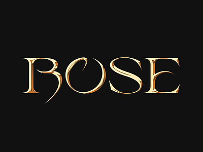 Rose gold golden lettering rose spikes type typeface