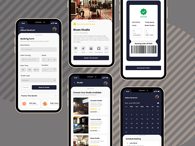 Music Studio Apps app design graphic design mobile music ui ux
