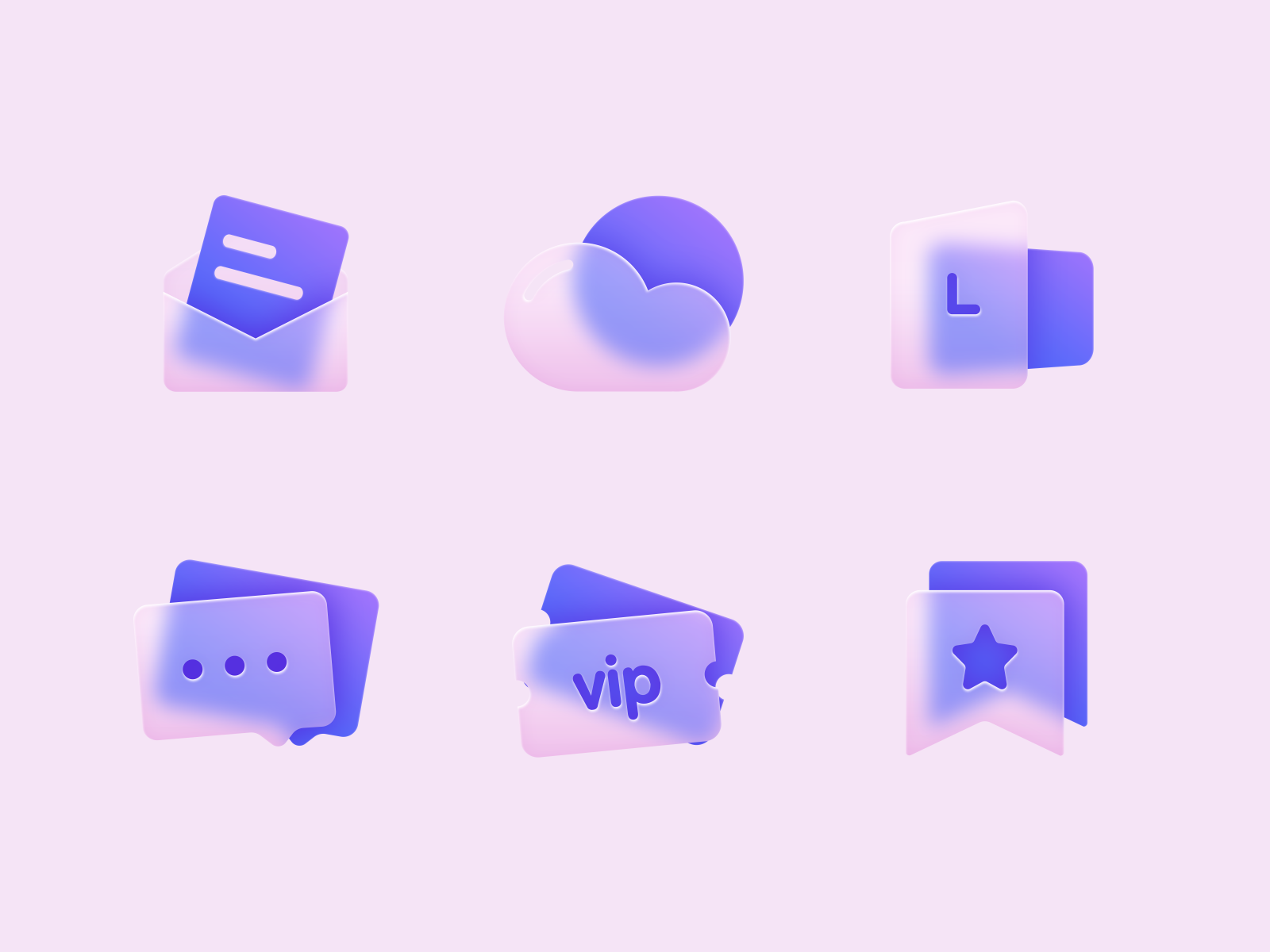 A set of matte icons by Summer on Dribbble