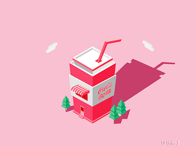 2.5D Coke House 2.5d design illustration painting