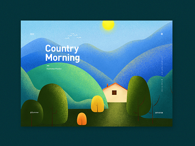Country Morning branding design illustration painting
