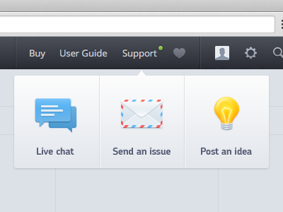 Icons bubble chat dropdown envelope icons idea lamp light mail
