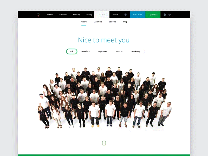 Here we are about us agile homepage targetprocess team ui ux visual website
