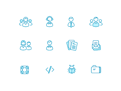 Icons agile boss code docs file help icons mail person scrum support team