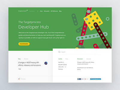 Dev hub developers hub landing targetprocess webdesign