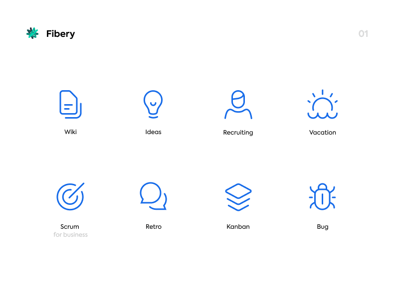 Fibery icons set.