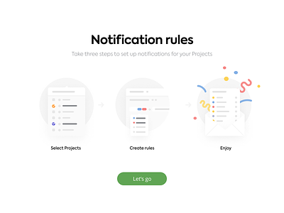 Notification rules agile clean empty screen getting started icon targetprocess ui web