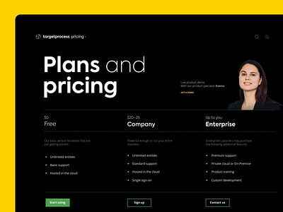 Plans and pricing agile design targetprocess ui web website