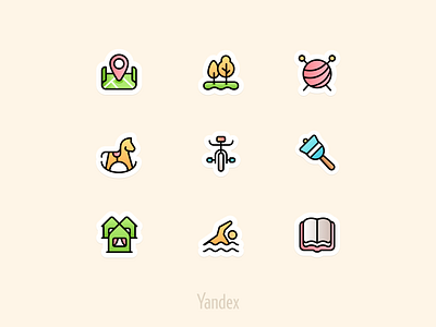 Yandex bike forest icon icons icons set map park swimming