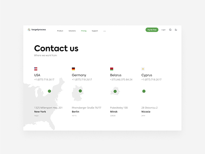 Contact us clean contact us map minimalism web