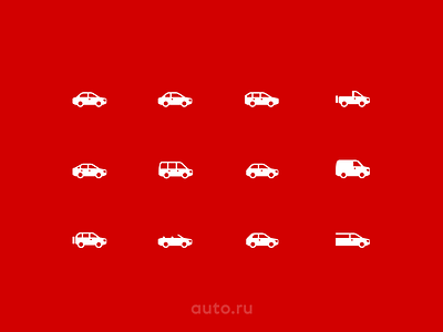 Cars car types cars glyphs icons