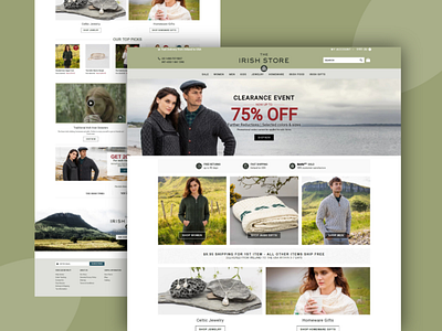 The Irish Store website design