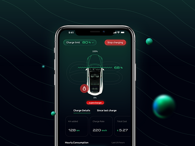 Mobidash App app car charge charging design digital eletric futuristic hightech tesla ui uiux ux
