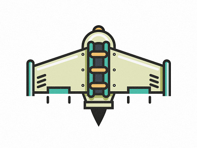 Jetpack one clean geometric green illustration jet jetpack minimalistic pack round shapes vector yellow