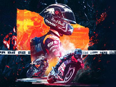 Miguel Oliveira Moto GP 88 digital hero illustration miguel oliveira moto gp motogp motorcycle portugal racing rough speed