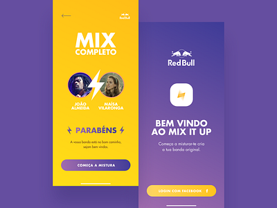 Mix it Up 2d android app app design branding design icon iphone minimalistic mix music portugal purple redbull tinder ui ux web yellow