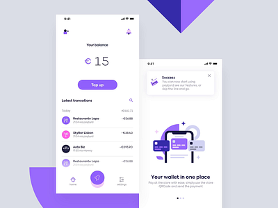 Paybyrd screens 💶💰 abstract animated app branding clean design flat illustration invision invisionstudio minimalistic paybyrd payment purple ui ux