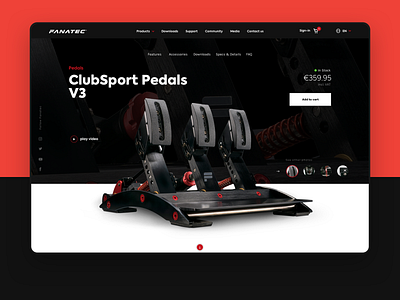 Fanatec E-Commerce clean design ecommerce fanatec metal minimalistic online pedals portugal product racing simracing store store design ui web
