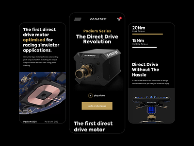 Fanatec Podium Series clean design detail duall ecommerce ecommerce app fanatec minimalistic mobile podium portugal product racing ui web