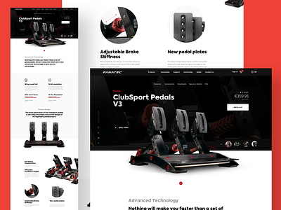 Fanatec Ecommerce Store Website 2d clean design duall ecommerce ecommerce design minimalistic pedals portugal product racing simracing store ui uiux ux