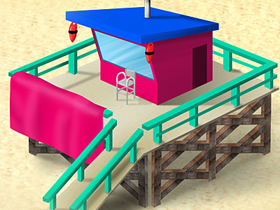 Beach House baywatch beach colorfull concept house