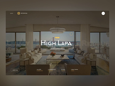 Luxury Real Estate animation building cursor design gold interaction luxury minimalistic navigation portugal real realestate slider transitions type ui ui animation uiux ux web