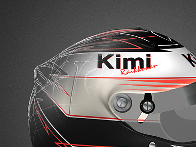Helmet black f1 formula helmet icon illustrator kimi one raikkonen red speed vector white