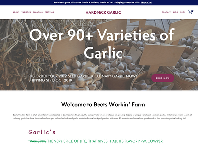 Hardneck Garlic Website Design