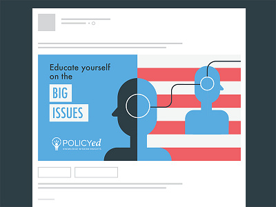 Educate Yourself american behance branding facebook flag geometric illustration link ad patriotic stripes vector